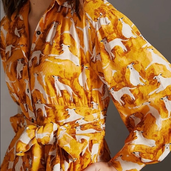 Maeve Mini Shirt dress Anthropologie dog print new with tags sold out xtra small - Picture 4 of 10